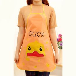 Cartoon Animal Waterproof Apron Kitchen Restaurant Cooking Bib Aprons Sleeveless Anti-oil Aprons (Color: yellow)