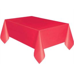 1PC 137*183cm Plastic Disposable Tablecloth Solid Color Wedding Birthday Party Table Cover (Color: Red, size: 183cm by 137cm)