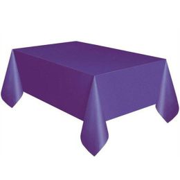 1PC 137*183cm Plastic Disposable Tablecloth Solid Color Wedding Birthday Party Table Cover (Color: Purple, size: 183cm by 137cm)