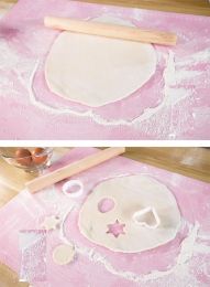 Non-Stick Silicone Dough Rolling Mat Sheet, Kneading Rolling Baking Pad with Measurement Scale Pastry Baking Mat Tool (Color: pink)