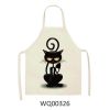 1pcs Kitchen Apron Cute Cat Printed Sleeveless Cotton Linen Aprons For Men Women Home Cleaning Tools