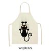 1pcs Kitchen Apron Cute Cat Printed Sleeveless Cotton Linen Aprons For Men Women Home Cleaning Tools