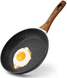 Egg Frying Pan Non Stick 20cm/ 8 inch, Induction Wok for Steak Bacon Hot-Dog Burgers, Forged Aluminum Woks Nonstick Anti-Scratch Coating Anti-scalding (Color: 20cm pan)