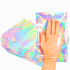 Smell Proof Bags & Resealable Foil Pouch Bag [100 PCS ] Great for Party Favor Food Storage (Holographic Color, 8 x 5.5 Inch)