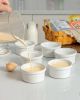 FE Ramekins, Lace Emboss Ramekin 8 oz Oven Safe, Creme Brulee Set of 6, Ceramic Souffle Dish for Baking Dessert and Cake