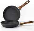 Egg Frying Pan Non Stick 20cm/ 8 inch, Induction Wok for Steak Bacon Hot-Dog Burgers, Forged Aluminum Woks Nonstick Anti-Scratch Coating Anti-scalding