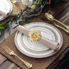 1/4/6pcs Napkin Rings Flower Napkin Ring Hollow Out Floral Metal Dinner Delicate Serviette Buckles for Wedding Party Holiday Christmas Banquet Table S