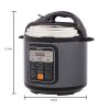 1000W Push-button stainless steel electric pressure cooker 13 in 1 cooking mode, Stainless steel color