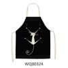 1pcs Kitchen Apron Cute Cat Printed Sleeveless Cotton Linen Aprons For Men Women Home Cleaning Tools