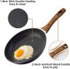 Egg Frying Pan Non Stick 20cm/ 8 inch, Induction Wok for Steak Bacon Hot-Dog Burgers, Forged Aluminum Woks Nonstick Anti-Scratch Coating Anti-scalding