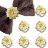 1/4/6pcs Napkin Rings Flower Napkin Ring Hollow Out Floral Metal Dinner Delicate Serviette Buckles for Wedding Party Holiday Christmas Banquet Table S